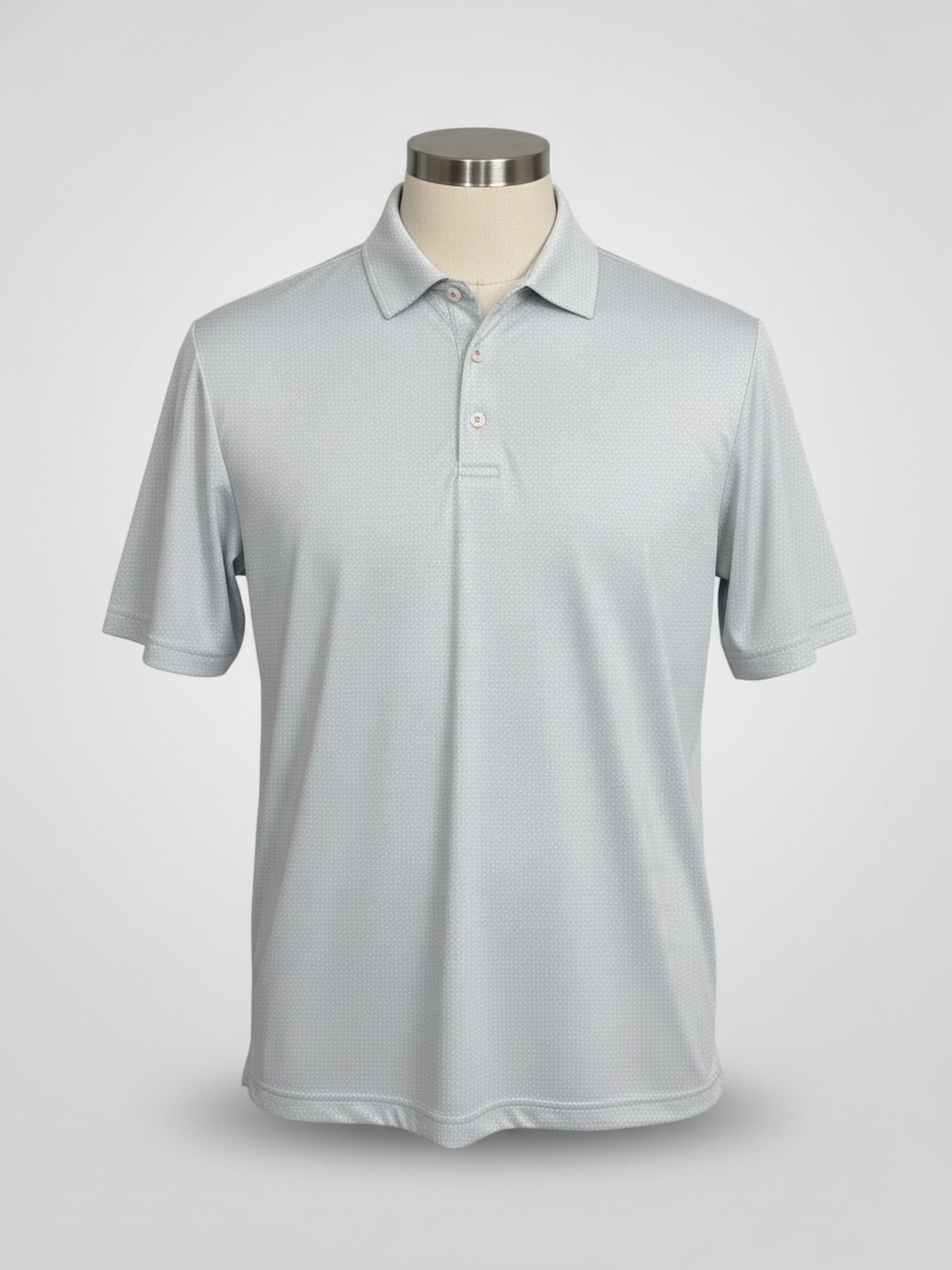 Rorie Whelan Golf Polo Men’s XL Light Blue Micro Dot Performance Stretch Shirt